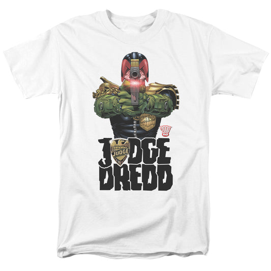 Judge Dredd - In My Sights - Short Sleeve Adult 18/1 - White T-shirt