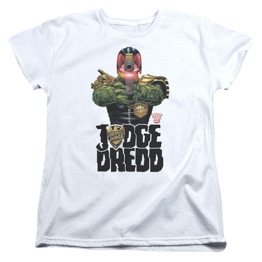 Judge Dredd - In My Sights - Short Sleeve Womens Tee - White T-shirt