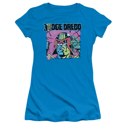 Judge Dredd - Fenced - Short Sleeve Junior Sheer - Turquoise T-shirt