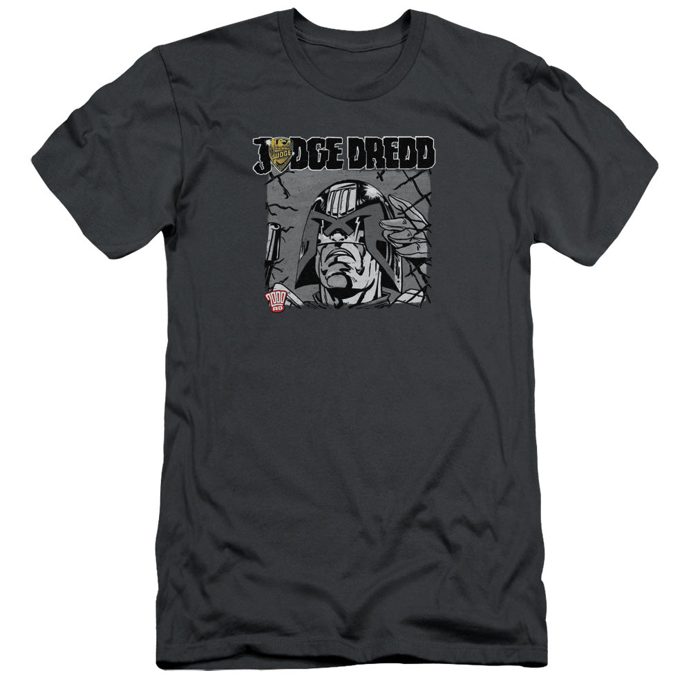 Judge Dredd - Fenced - Short Sleeve Adult 30/1 - Charcoal T-shirt