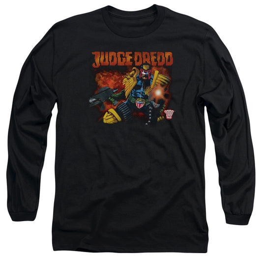 Judge Dredd - Through Fire - Long Sleeve Adult 18/1 - Black T-shirt