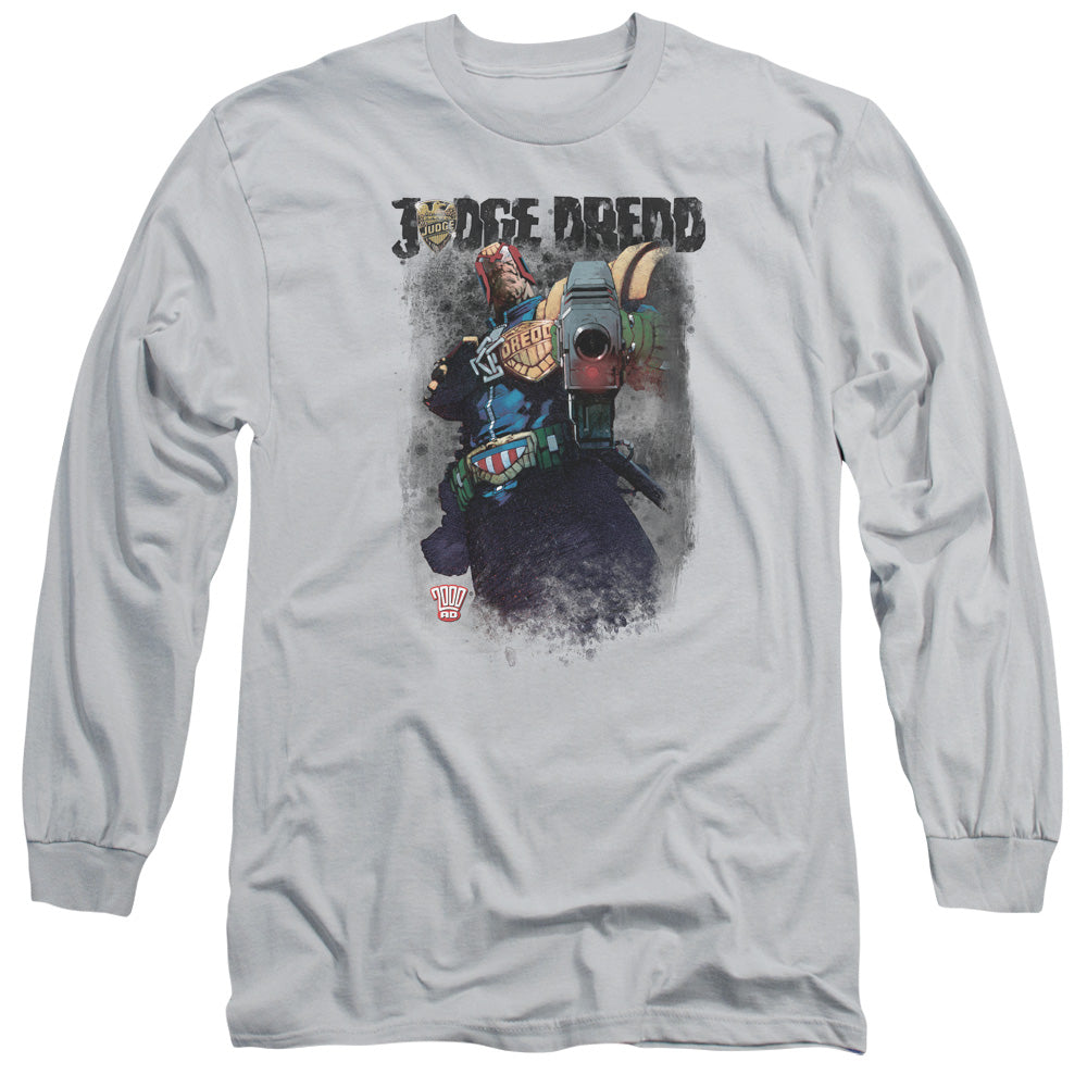 Judge Dredd - Last Words - Long Sleeve Adult 18/1 - Silver T-shirt