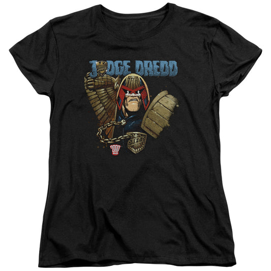 Judge Dredd - Smile Scumbag - Short Sleeve Womens Tee - Black T-shirt