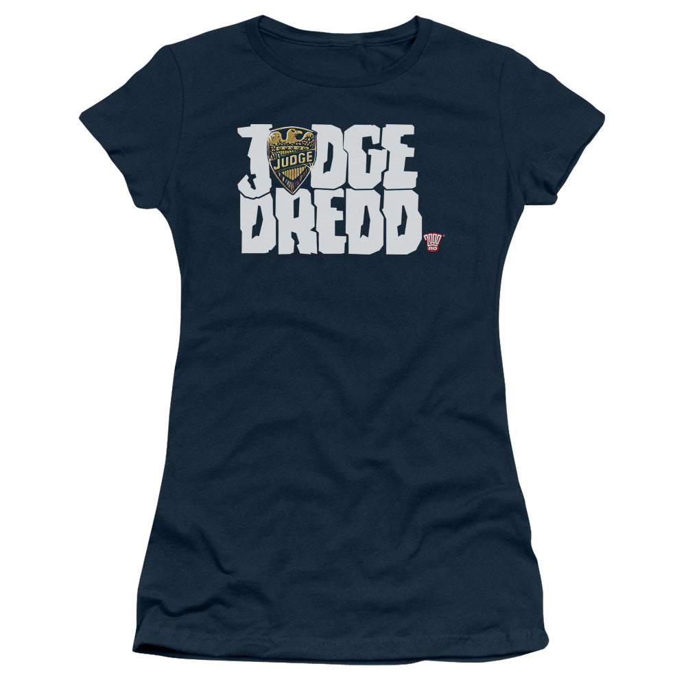 Judge Dredd - Logo - Short Sleeve Junior Sheer - Navy T-shirt