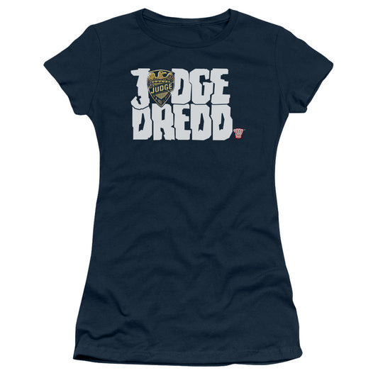 Judge Dredd - Logo - Short Sleeve Junior Sheer - Navy T-shirt