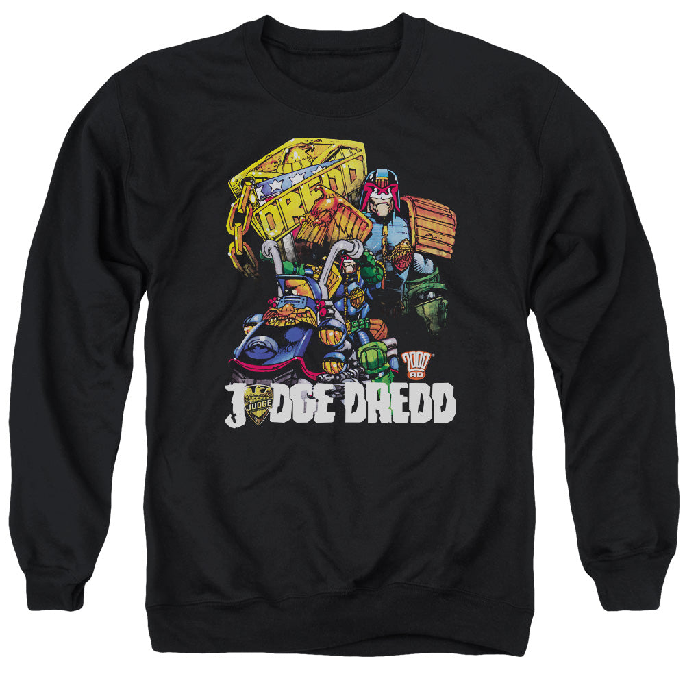 Judge Dredd - Bike And Badge - Adult Crewneck Sweatshirt - Black