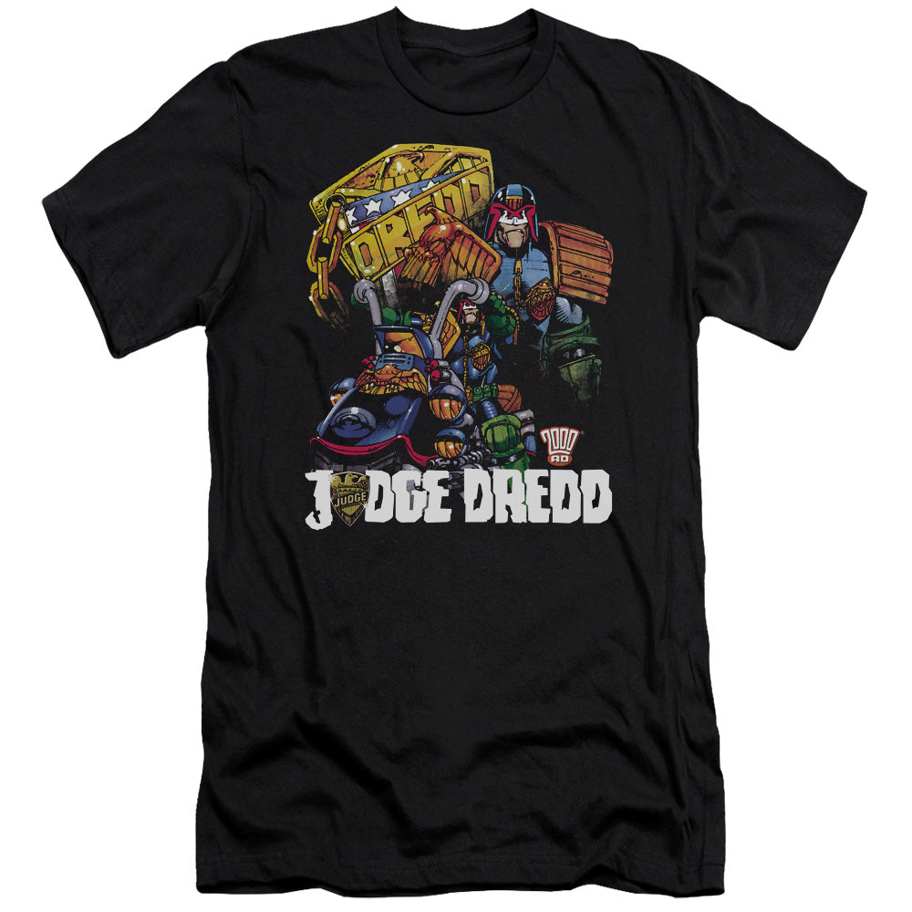 Judge Dredd - Bike And Badge - Short Sleeve Adult 30/1 - Black T-shirt