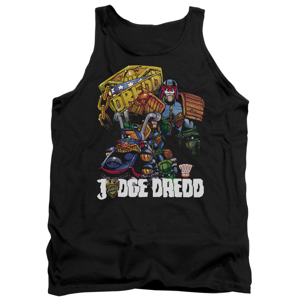 Judge Dredd - Bike And Badge - Adult Tank - Black