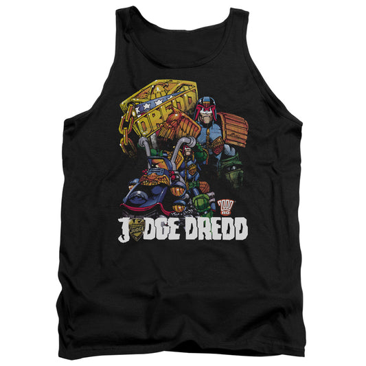 Judge Dredd - Bike And Badge - Adult Tank - Black