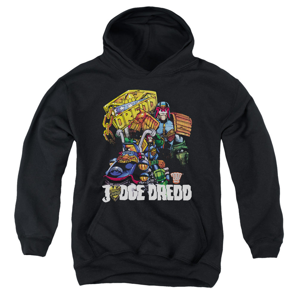 Judge Dredd - Bike And Badge - Youth Pull-over Hoodie - Black