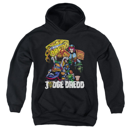 Judge Dredd - Bike And Badge - Youth Pull-over Hoodie - Black