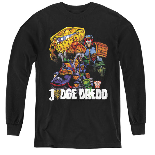 Judge Dredd - Bike And Badge - Youth Long Sleeve Tee - Black