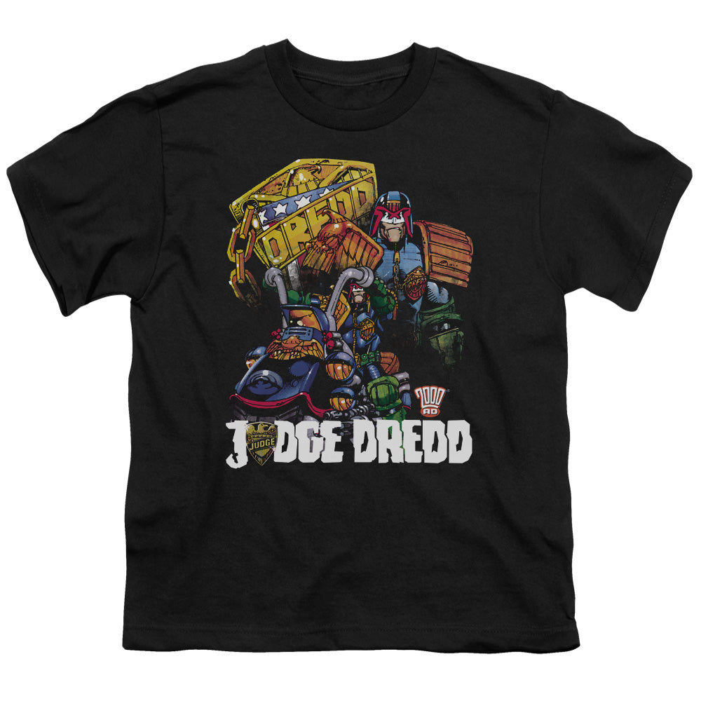 Judge Dredd - Bike And Badge - Short Sleeve Youth 18/1 - Black T-shirt