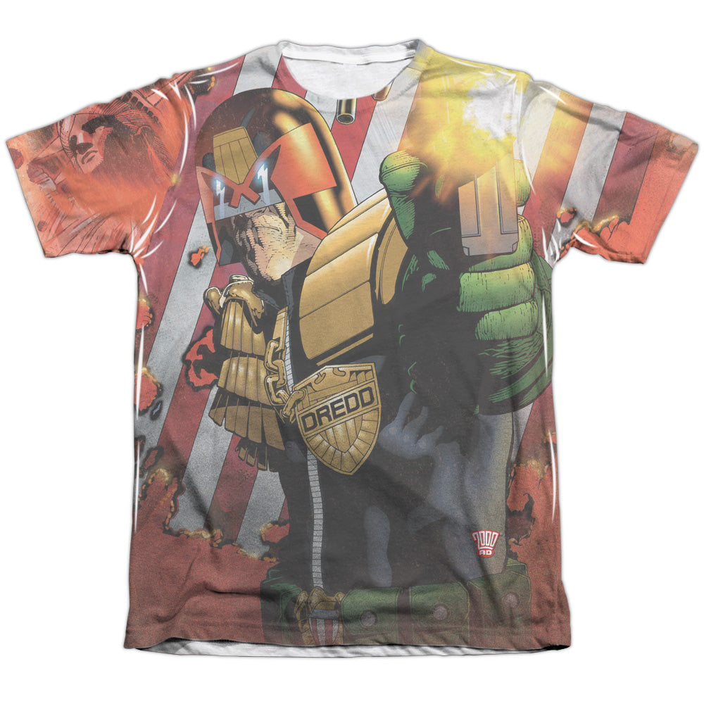 Judge Dredd - Democracy - Adult Poly/cotton Short Sleeve Tee - White T-shirt