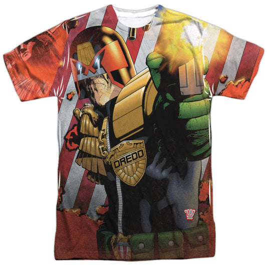 Judge Dredd - Democracy - Short Sleeve Adult Poly Crew - White T-shirt