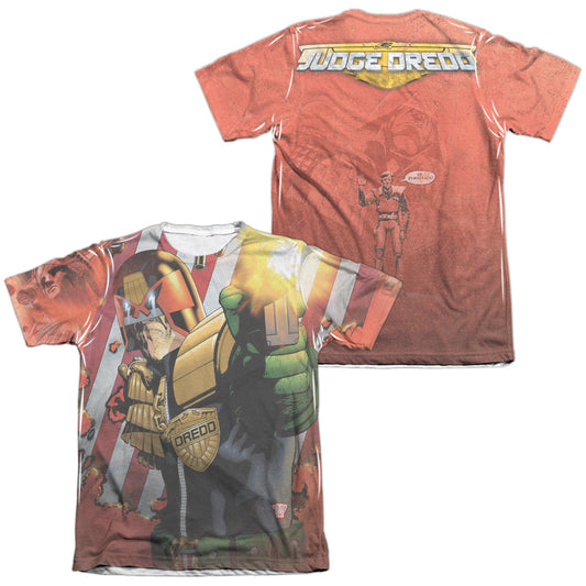 Judge Dredd - Democracy (Front/back Print) - Adult Poly/cotton Short Sleeve Tee - White T-shirt
