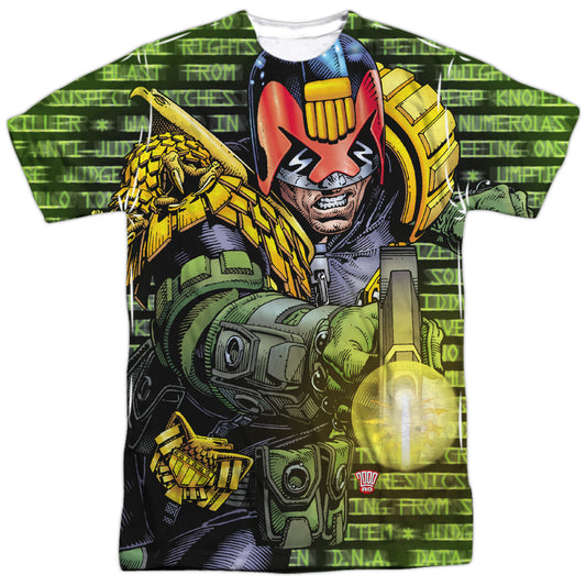 Judge Dredd - Matrix - Short Sleeve Adult Poly Crew - White T-shirt