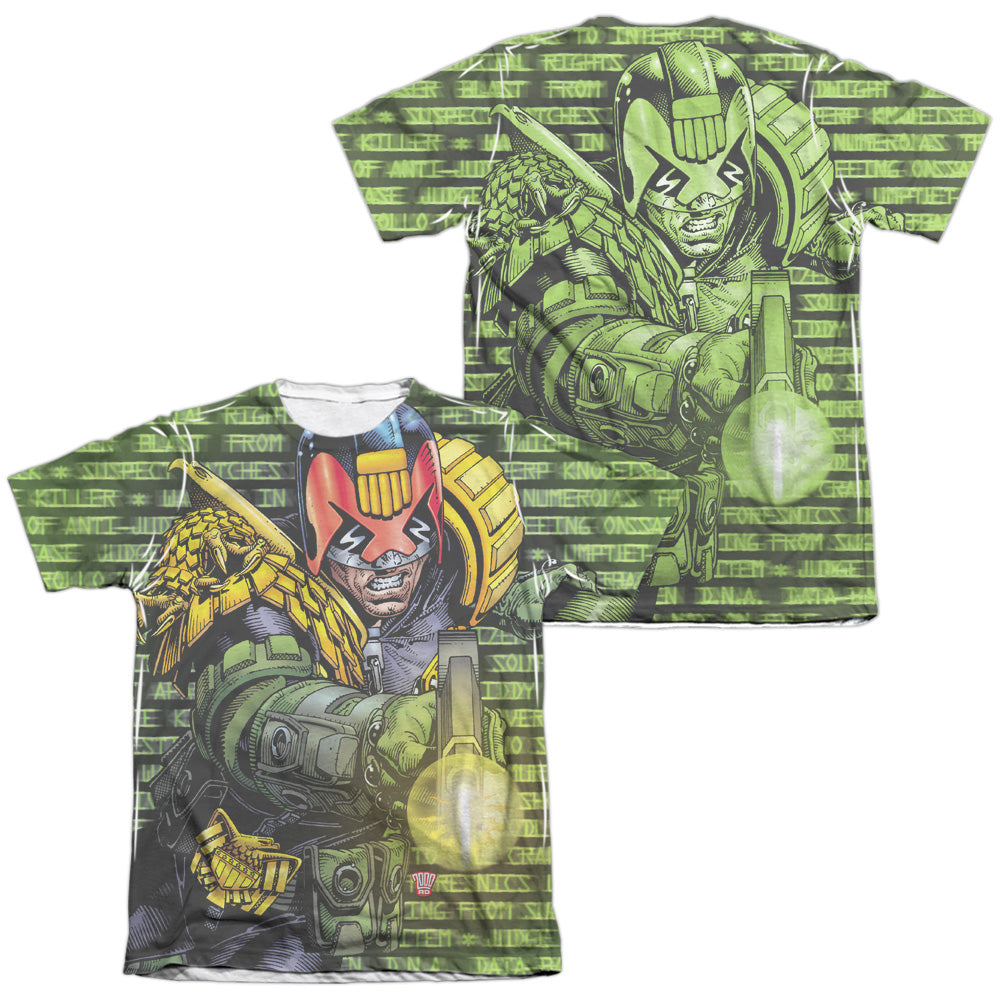 Judge Dredd - Matrix (Front/back Print) - Adult Poly/cotton Short Sleeve Tee - White T-shirt