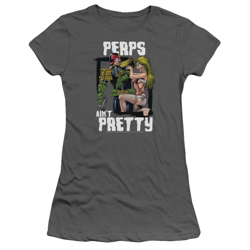 Judge Dredd - Aint Pretty - Short Sleeve Junior Sheer - Charcoal T-shirt