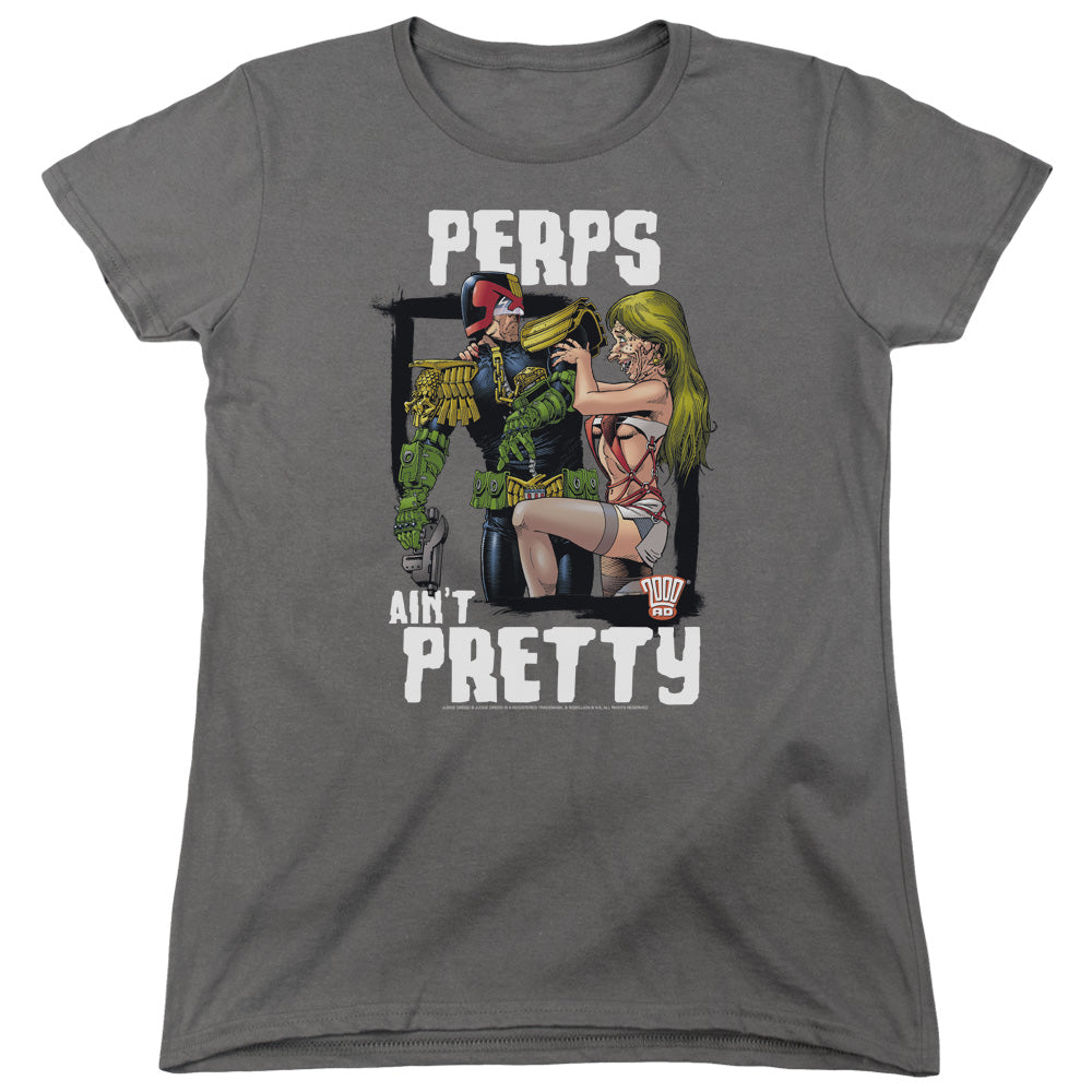 Judge Dredd - Aint Pretty - Short Sleeve Womens Tee - Charcoal T-shirt