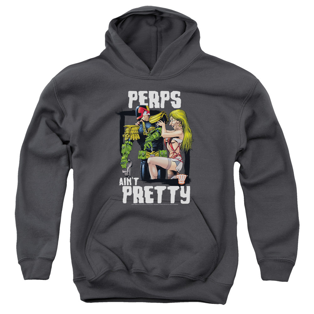 Judge Dredd - Aint Pretty - Youth Pull-over Hoodie - Charcoal