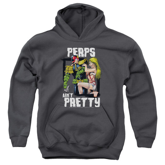 Judge Dredd - Aint Pretty - Youth Pull-over Hoodie - Charcoal