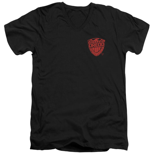 Judge Dredd - Badge - Short Sleeve Adult V-neck 30/1 - Black T-shirt