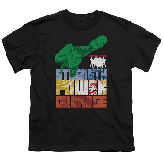 Jla - Heroic Qualities - Short Sleeve Youth 18/1 - Black T-shirt