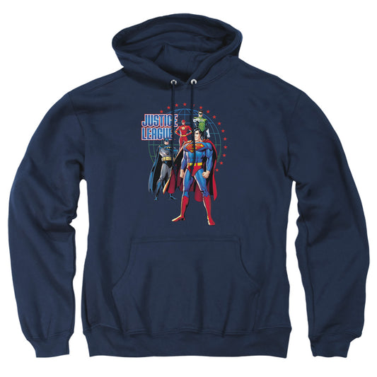 Jla - Protectors - Adult Pull-over Hoodie - Navy