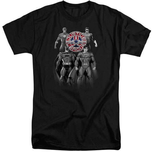 Jla - Shades Of Gray - Short Sleeve Adult Tall - Black T-shirt