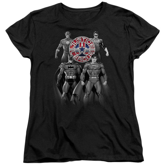 Jla - Shades Of Gray - Short Sleeve Womens Tee - Black T-shirt