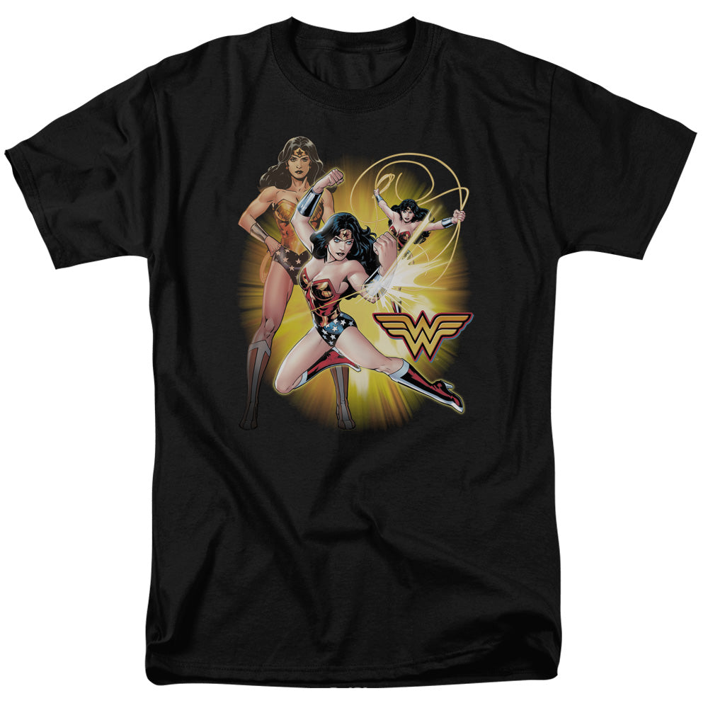Jla - Wonder Woman - Short Sleeve Adult 18/1 - Black T-shirt