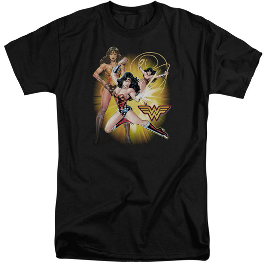 Jla - Wonder Woman - Short Sleeve Adult Tall - Black T-shirt