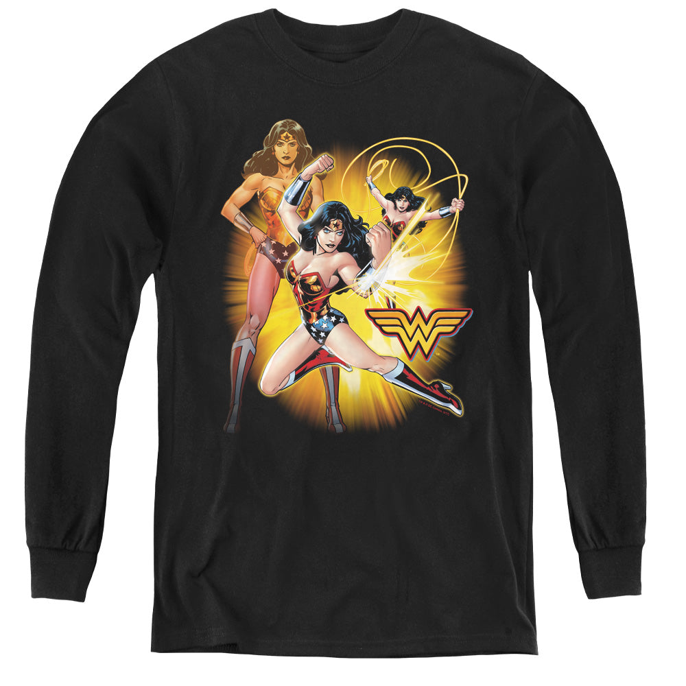 Jla - Wonder Woman - Youth Long Sleeve Tee - Black