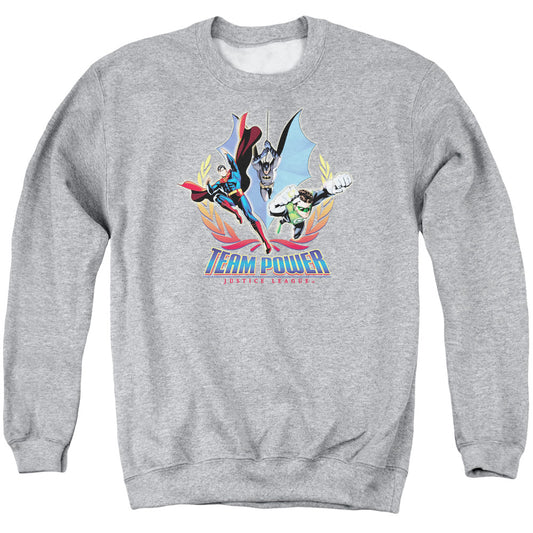 Jla - Team Power - Adult Crewneck Sweatshirt - Athletic Heather