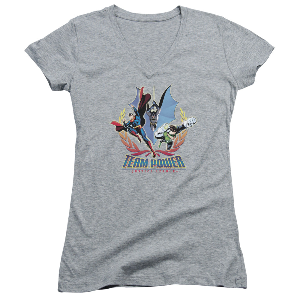 Jla - Team Power - Junior V-neck - Athletic Heather