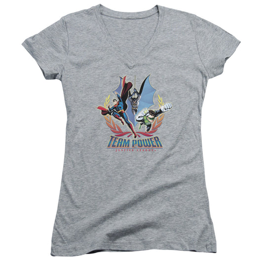 Jla - Team Power - Junior V-neck - Athletic Heather