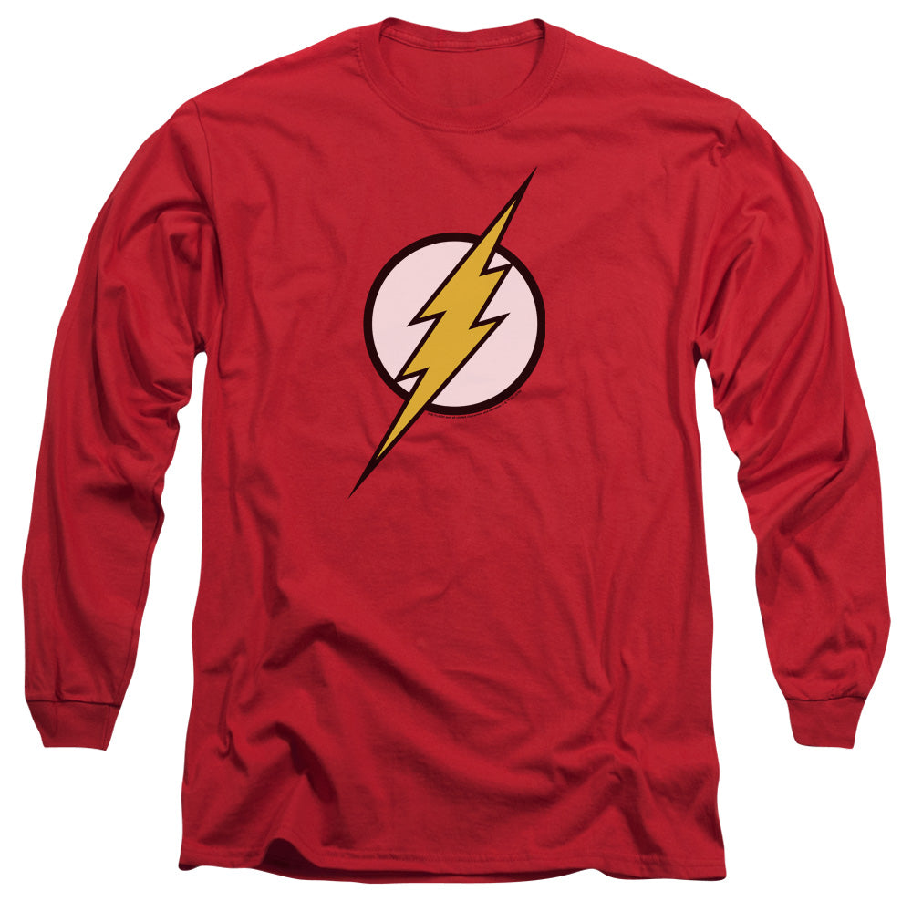 Jla - Flash Logo - Long Sleeve Adult 18/1 - Red T-shirt