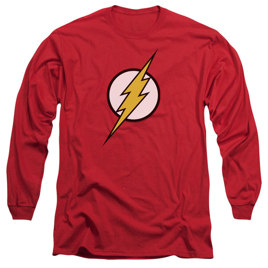 Jla - Flash Logo - Long Sleeve Adult 18/1 - Red T-shirt