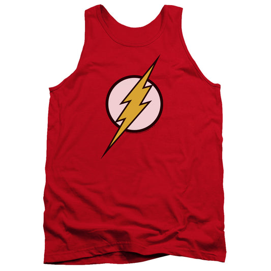 Jla - Flash Logo - Adult Tank - Red