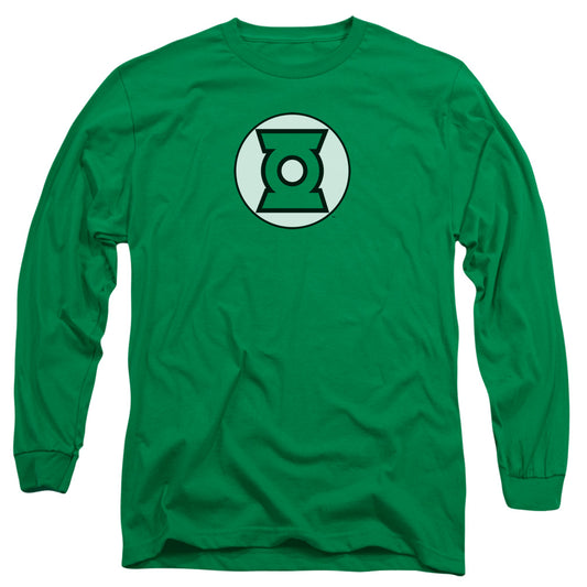 Jla - Green Lantern Logo - Long Sleeve Adult 18/1 - Kelly Green T-shirt