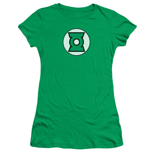 Jla - Green Lantern Logo - Short Sleeve Junior Sheer - Kelly Green T-shirt