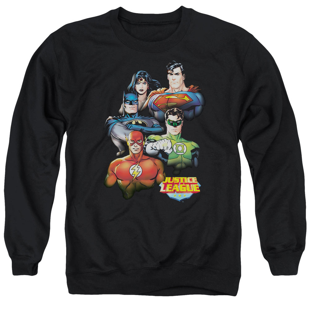 Jla - Group Portrait - Adult Crewneck Sweatshirt - Black