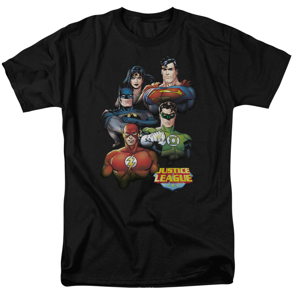 Jla - Group Portrait - Short Sleeve Adult 18/1 - Black T-shirt