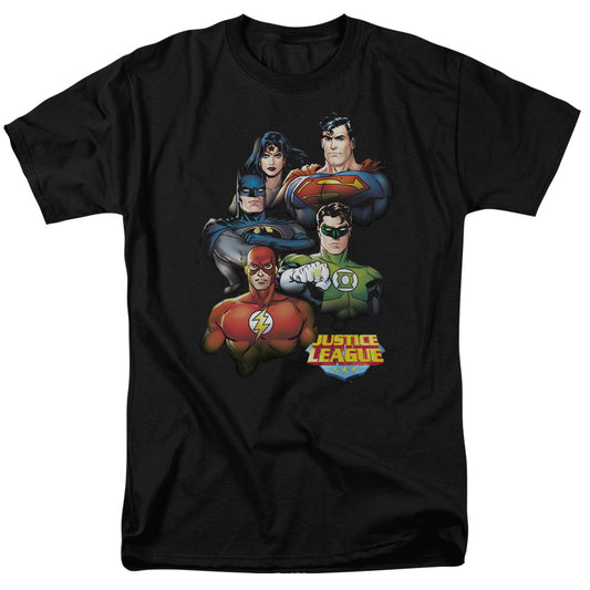 Jla - Group Portrait - Short Sleeve Adult 18/1 - Black T-shirt