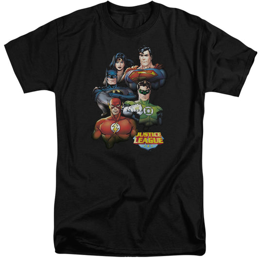 Jla - Group Portrait - Short Sleeve Adult Tall - Black T-shirt