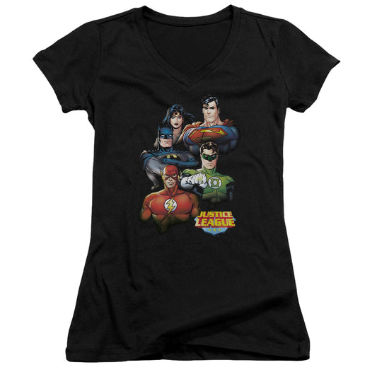 Jla - Group Portrait - Junior V-neck - Black