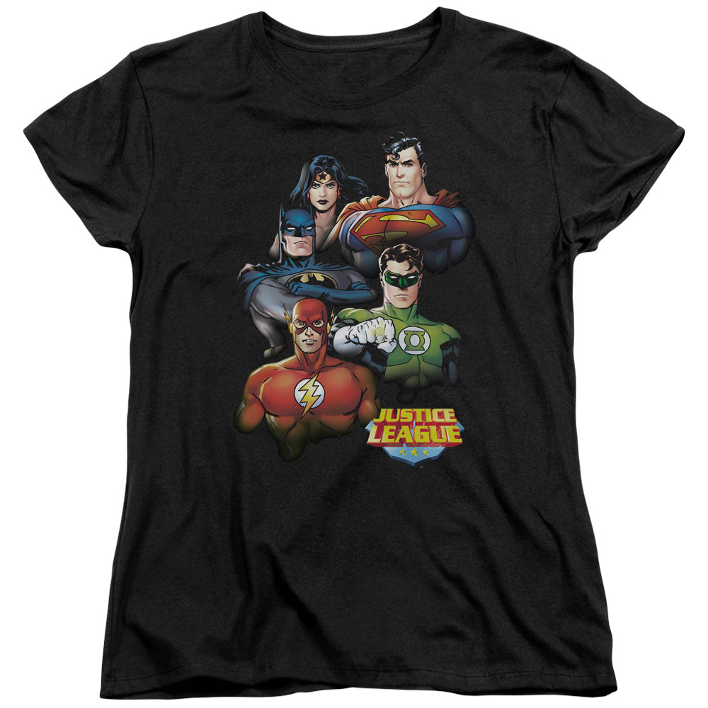 Jla - Group Portrait - Short Sleeve Womens Tee - Black T-shirt