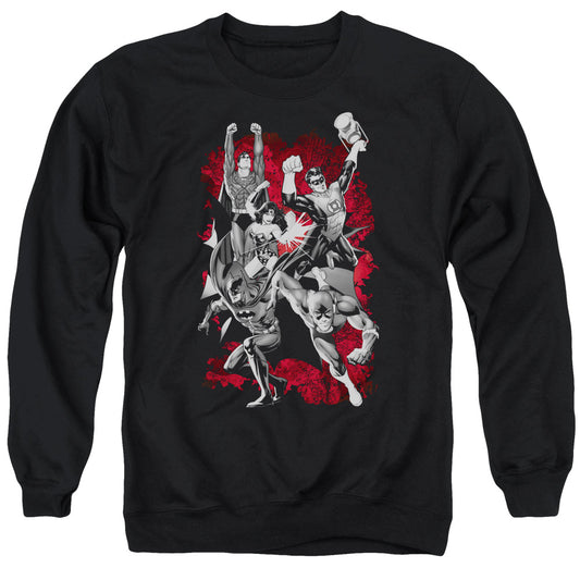 Jla - Jla Explosion - Adult Crewneck Sweatshirt - Black