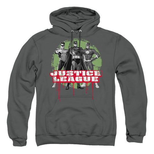 Jla - Jla Trio - Adult Pull-over Hoodie - Charcoal